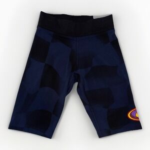 Nike Womens Essentials Americana Cotton Blend Bike Shorts‎ Size XS Blue/Black